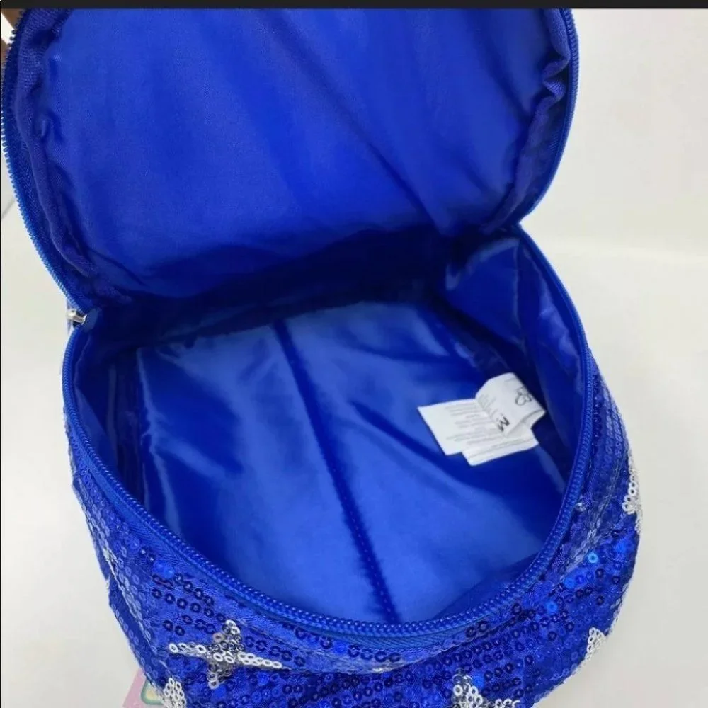 Jojo Siwa Backpack Blue Mini‎ Sequin Baseball USA Flag American Stars Stripes